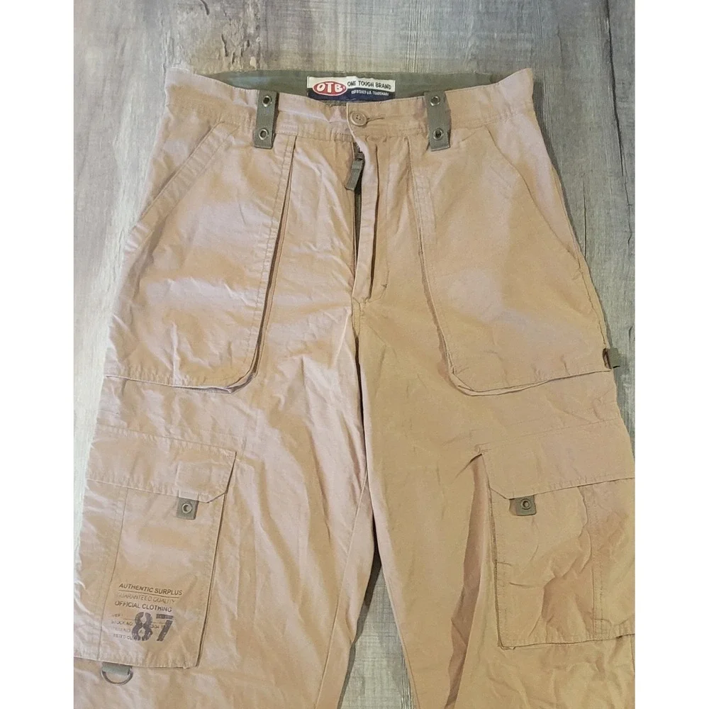 OTB One Tough‎ Brand Mens 30x32 Surplus Cargo Tan Lightweight Pant Vtg